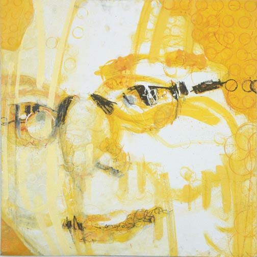 BROTHERHOOD 1, 2003, india ink, crayon, pen, charcoal, oil on canvas