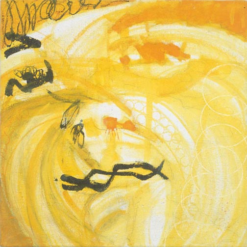 BROTHERHOOD 3, 2003, india ink, crayon, pen, charcoal, oil on canvas