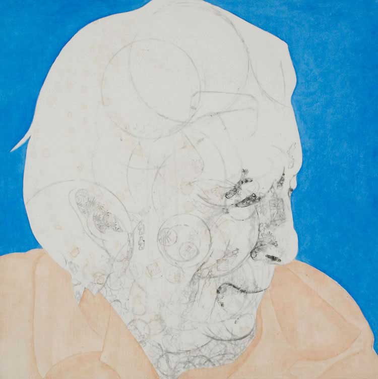 LOUISE BOURGEOIS, 2006, 61 x 61cm (24 x 24 inches), india ink, tea, oil on canvas