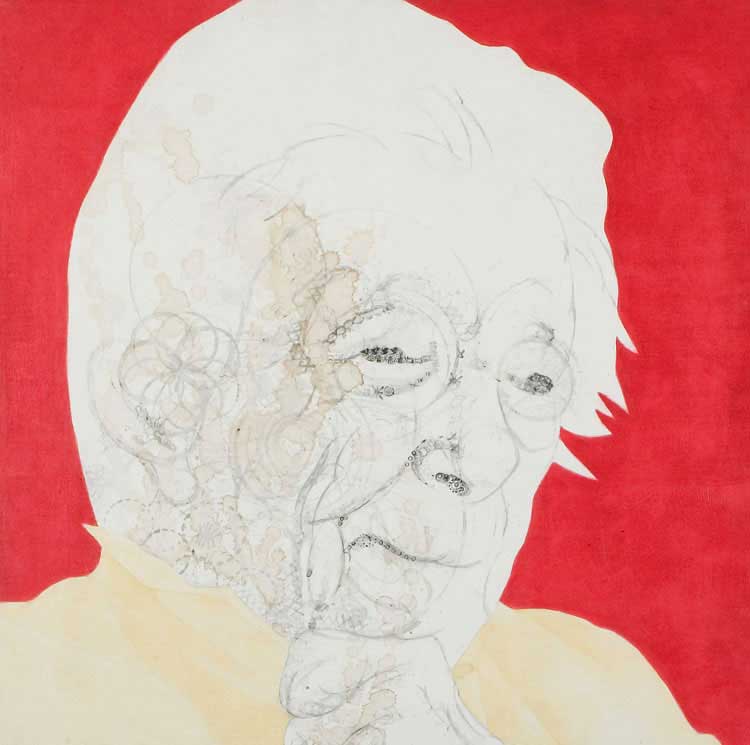 LOUISE BOURGEOIS, 2006, 61 x 61cm (24 x 24 inches), india ink, tea, oil on canvas