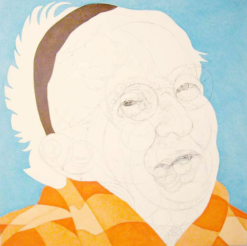 VOYAGE 2, 2008, 51 x 51cm (20 x 20 inches), india ink, tea, oil on canvas